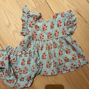Pink chicken top and bloomer set
